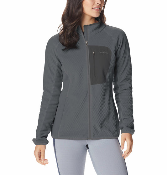 Columbia Women Grey W Outdoor Tracks Full Zip Fleece Jacket