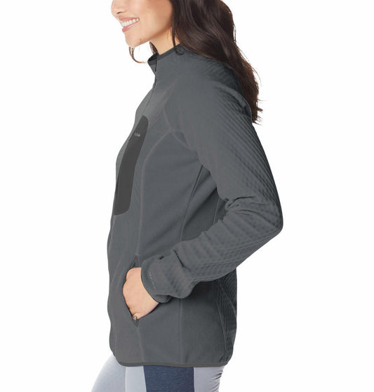 Columbia Women Grey W Outdoor Tracks Full Zip Fleece Jacket