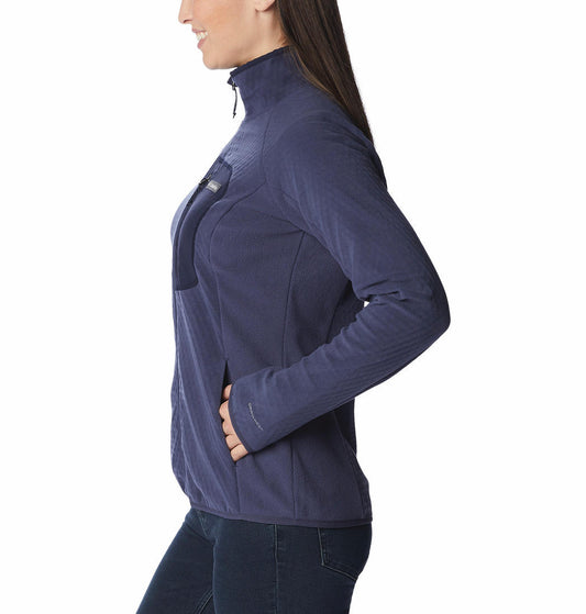 Columbia Women Navy Blue W Outdoor Tracks Full Zip Fleece Jacket