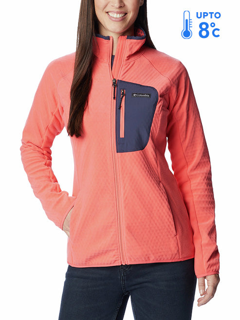 Columbia Women Pink Omni-Heat Helix W Outdoor Tracks Fleece Jacket