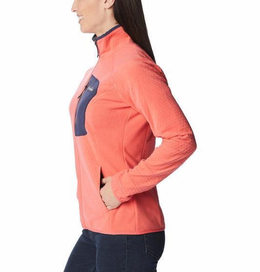 Columbia Women Pink W Outdoor Tracks Full Zip Fleece Jacket