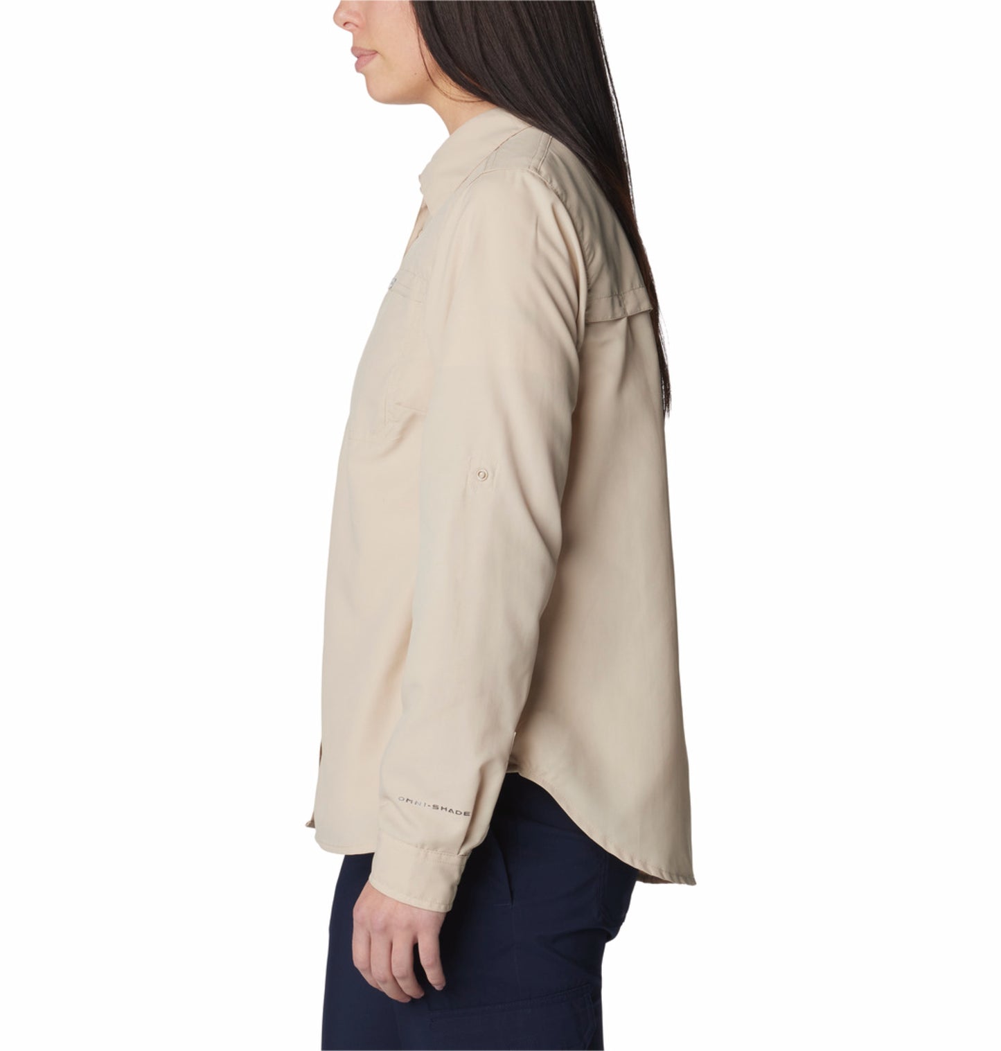 Columbia Women Beige Omni-Shade Silver Ridge 3.0 Long Sleeve Shirt
