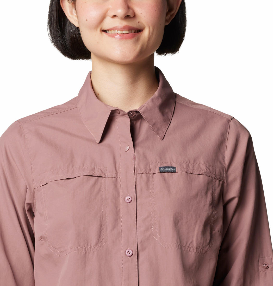 Columbia Womens Red Silver Ridge 3.0 Long Sleeve Shirt