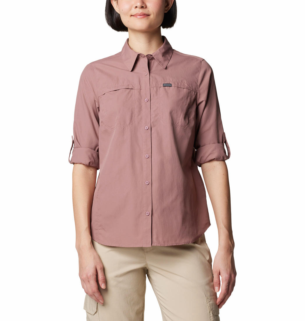 Columbia Womens Red Silver Ridge 3.0 Long Sleeve Shirt