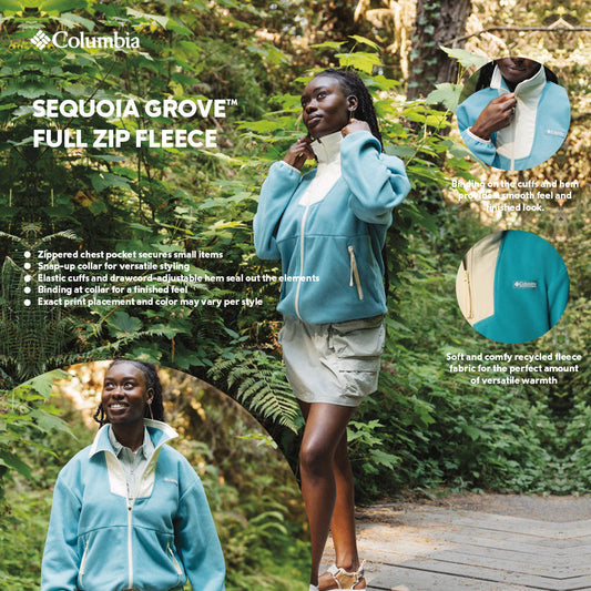 Columbia Womens Teal Sequoia Grove Full Zip Fleece Jacket