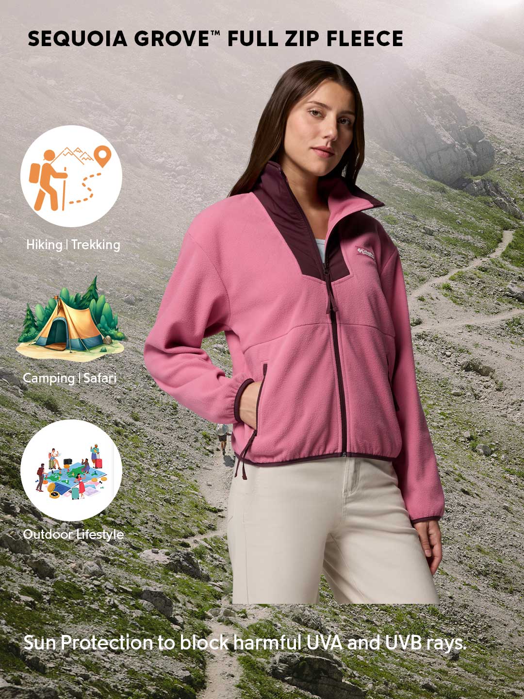 Columbia Women Pink Sequoia Grove Fleece Jacket