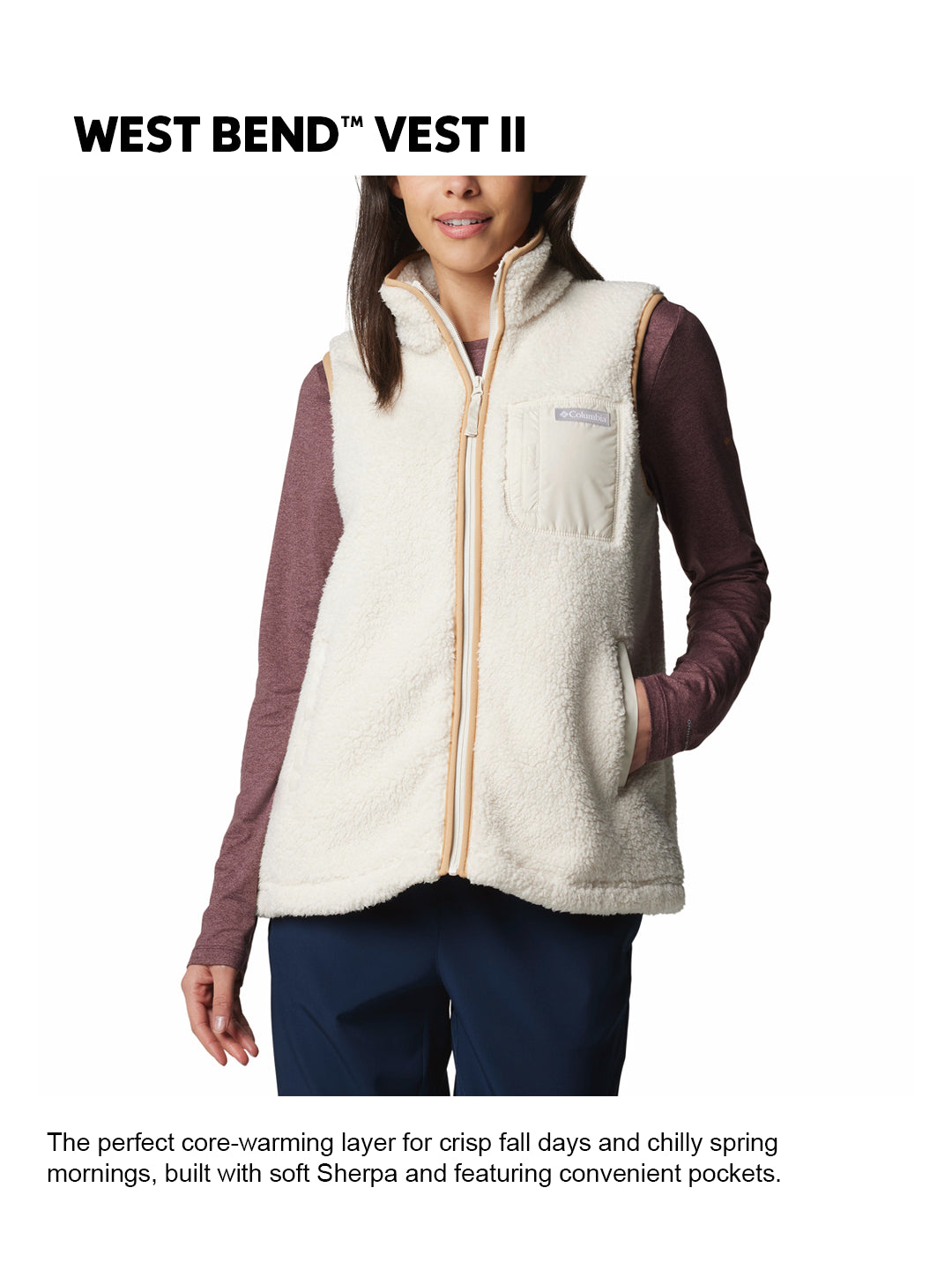Columbia Women White West Bend II Fleece Vest