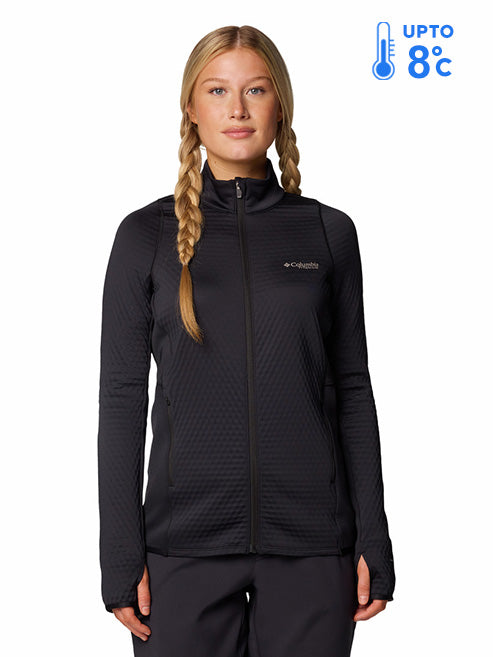 Columbia Women Black Omni-Wick Crystal Leaf Fleece Jacket