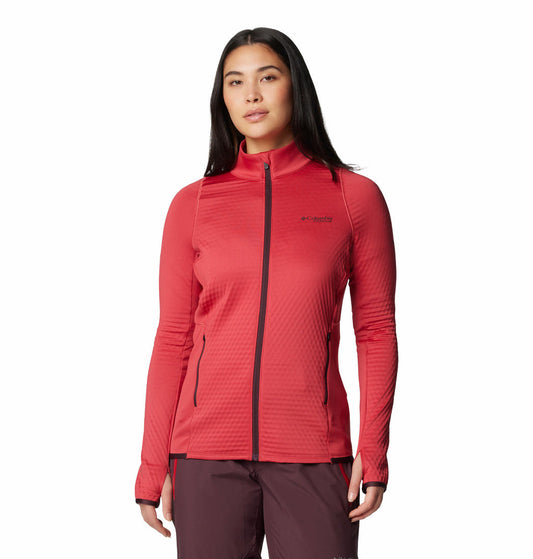 Columbia Womens Red Crystal Leaf Omni-Heat Helix FZ Jacket