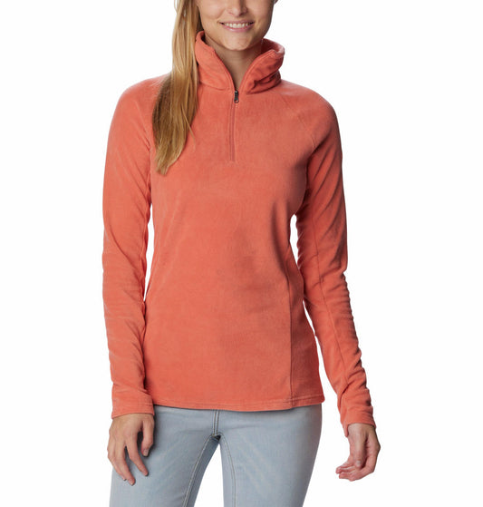Columbia Women Orange Glacial IV 1/2 Zip Fleece Jacket