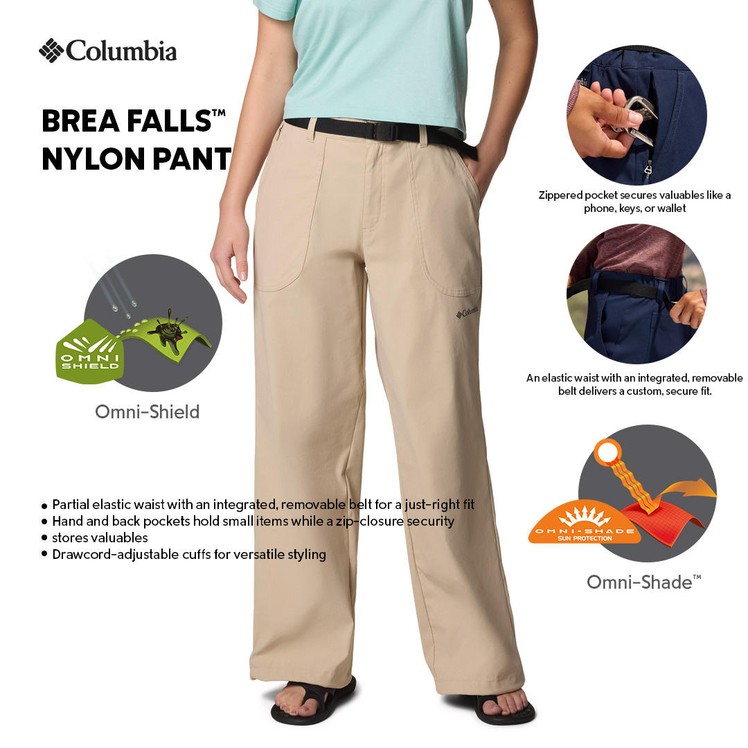 Columbia Womens Beige Omni-Shield Brea Falls Nylon Pant