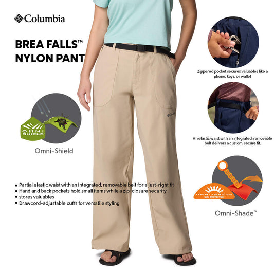 Columbia Womens Beige Omni-Shield Brea Falls Nylon Pant