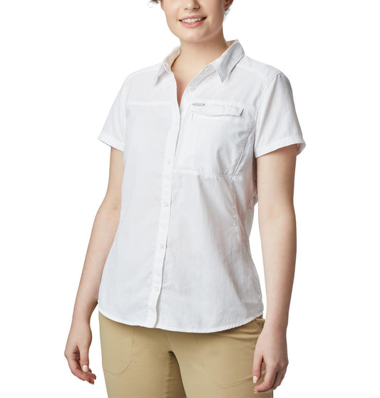 Columbia Women White Silver Ridge 2.0 Short Sleeve Shirts