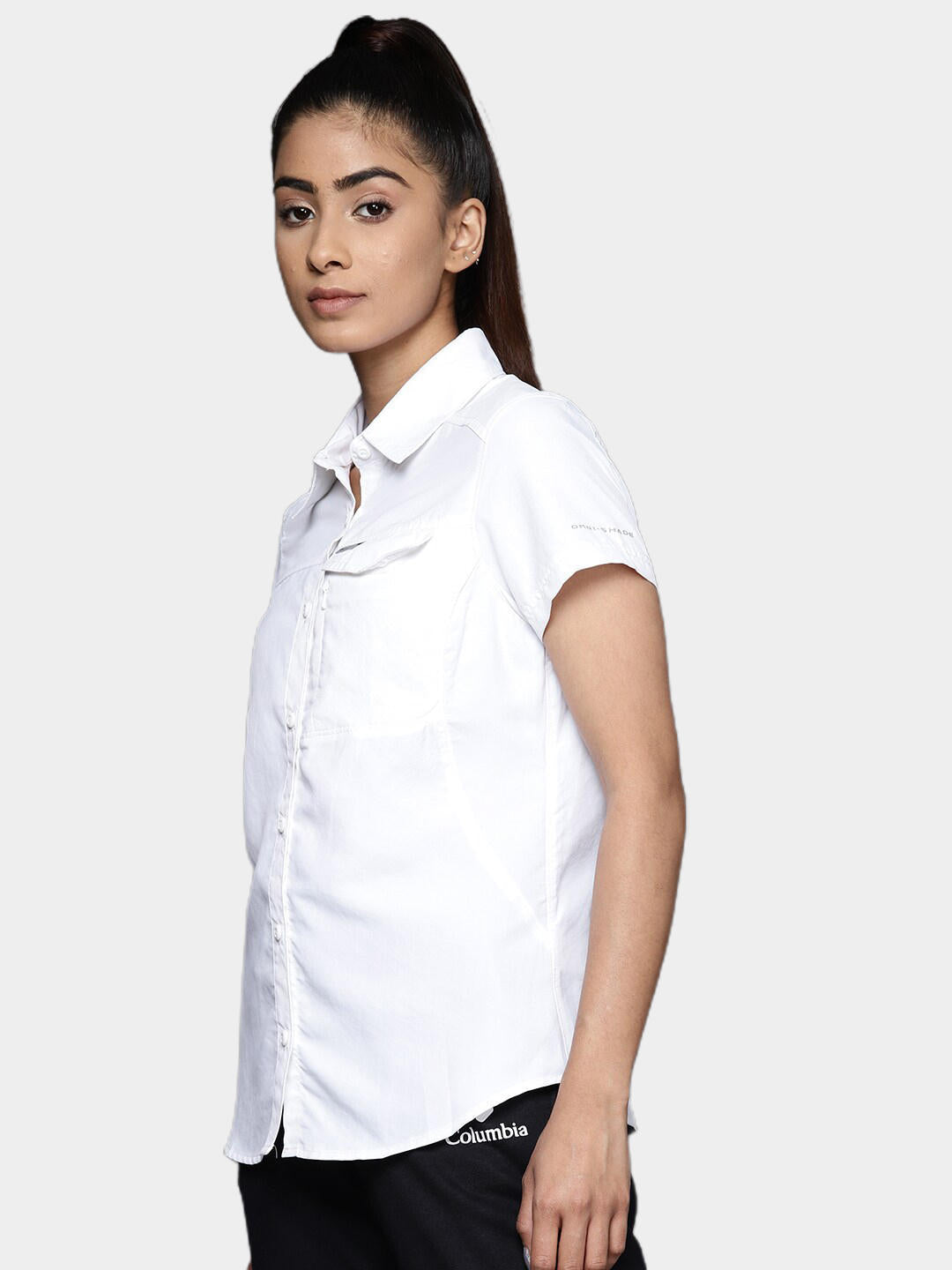Columbia Women White Silver Ridge 2.0 Short Sleeve Shirts