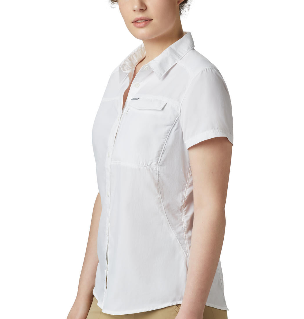 Columbia Women White Silver Ridge 2.0 Short Sleeve Shirts