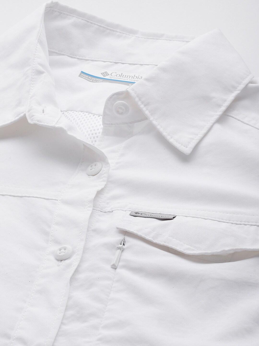 Columbia Women White Silver Ridge 2.0 Short Sleeve Shirts