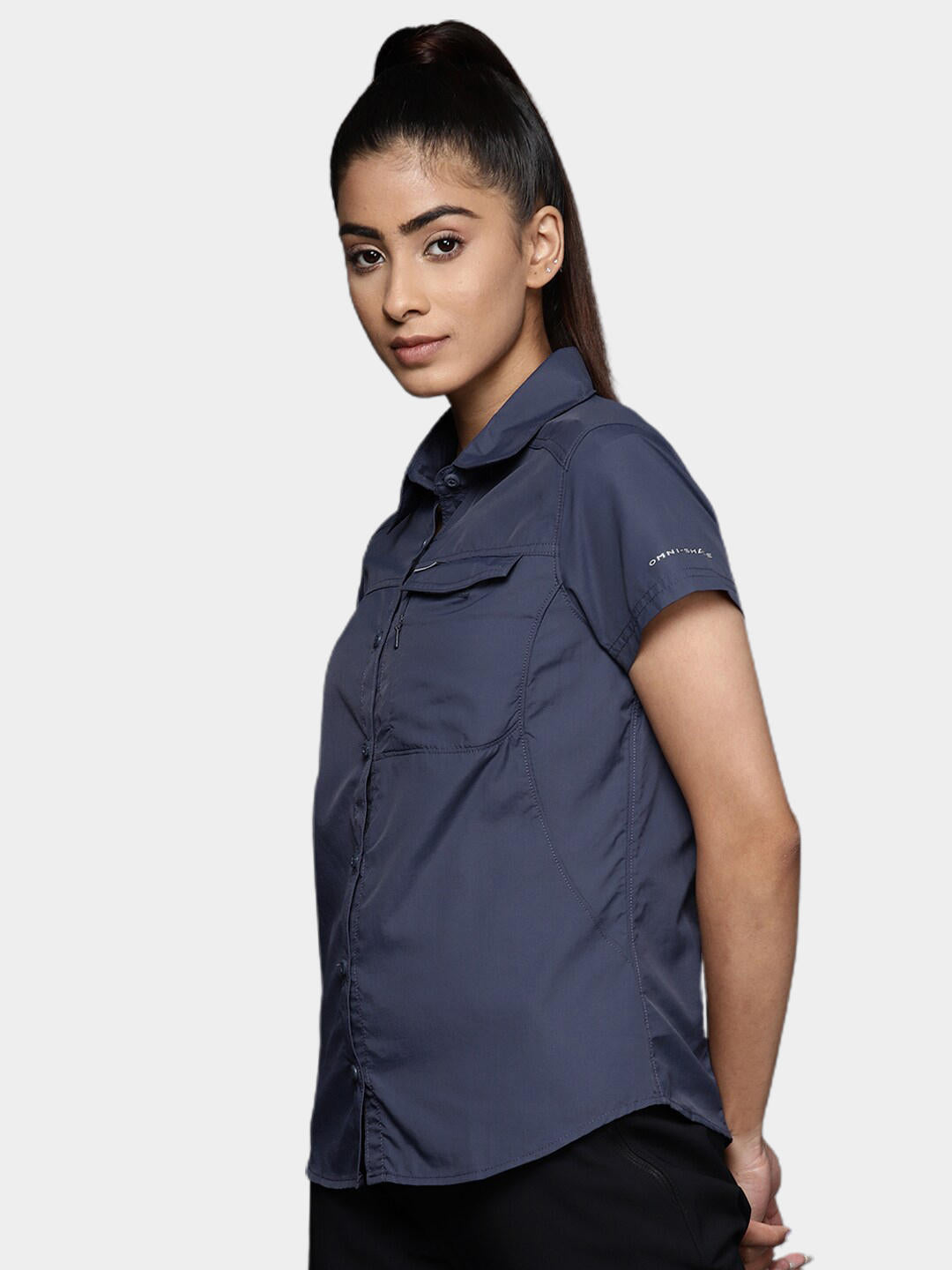 Columbia Women Blue Silver Ridge 2.0 Short Sleeve Shirts