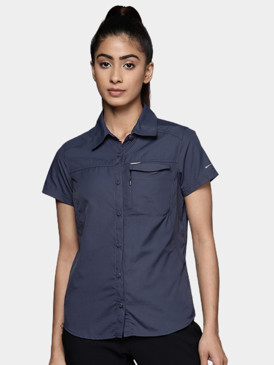 Columbia Women Blue Silver Ridge 2.0 Short Sleeve Shirts