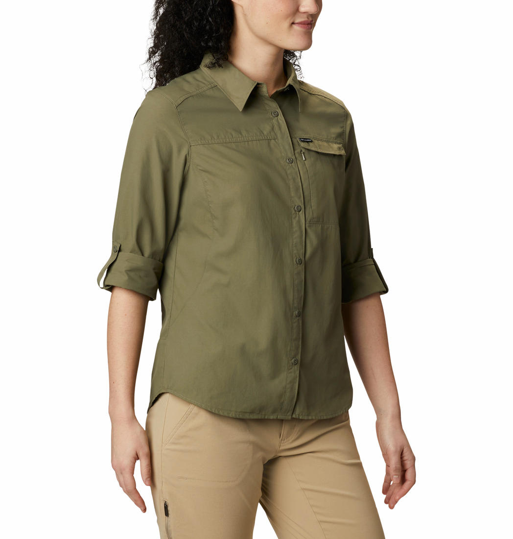 Columbia Women Olive Silver Ridge 2.0 Long Sleeve Shirts