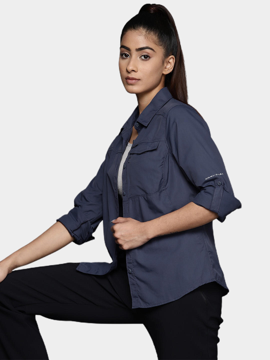 Columbia Women Blue Silver Ridge 2.0 Long Sleeve Shirts