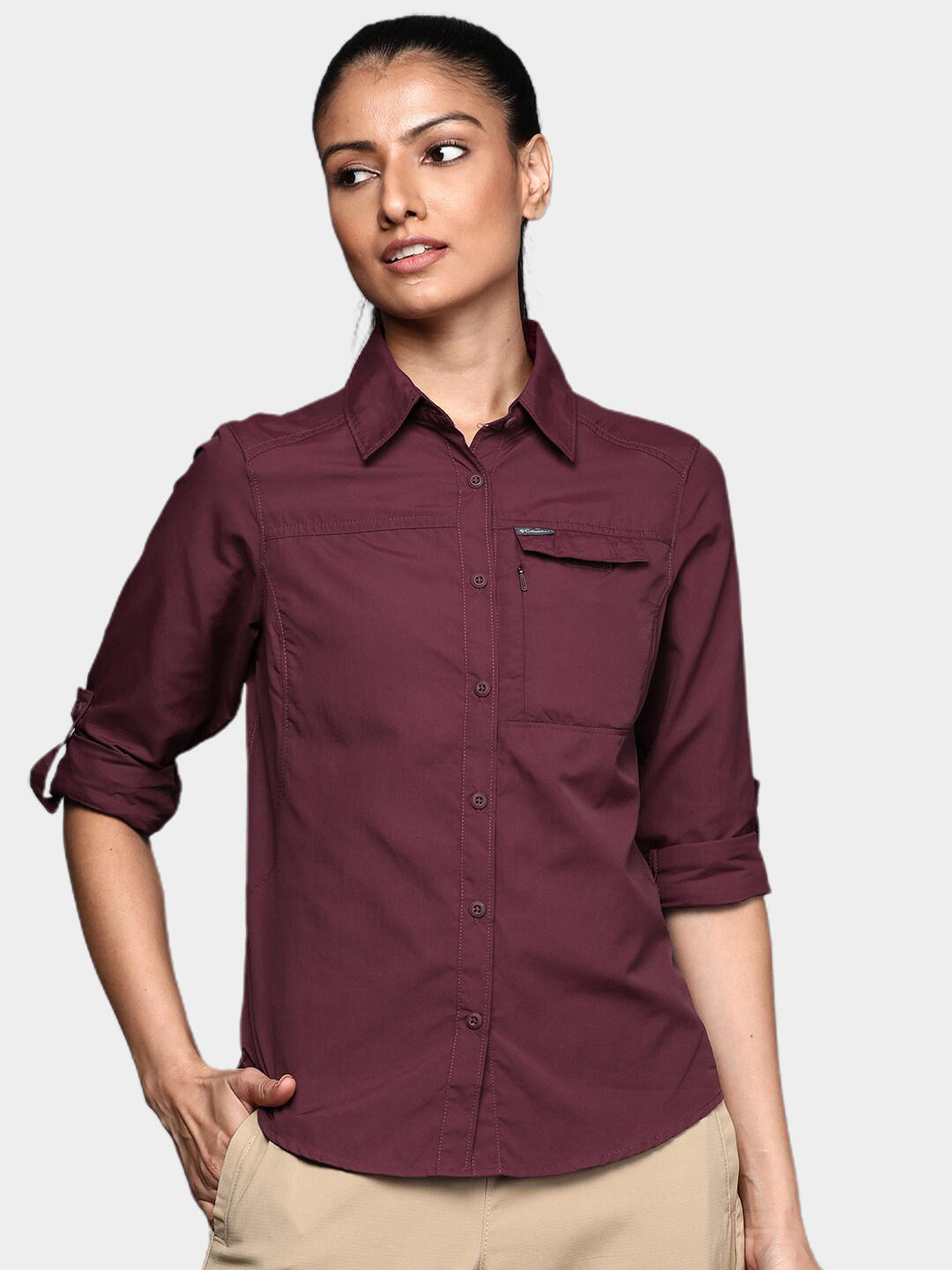 Columbia Women Purple Silver Ridge 2.0 Long Sleeve Shirts