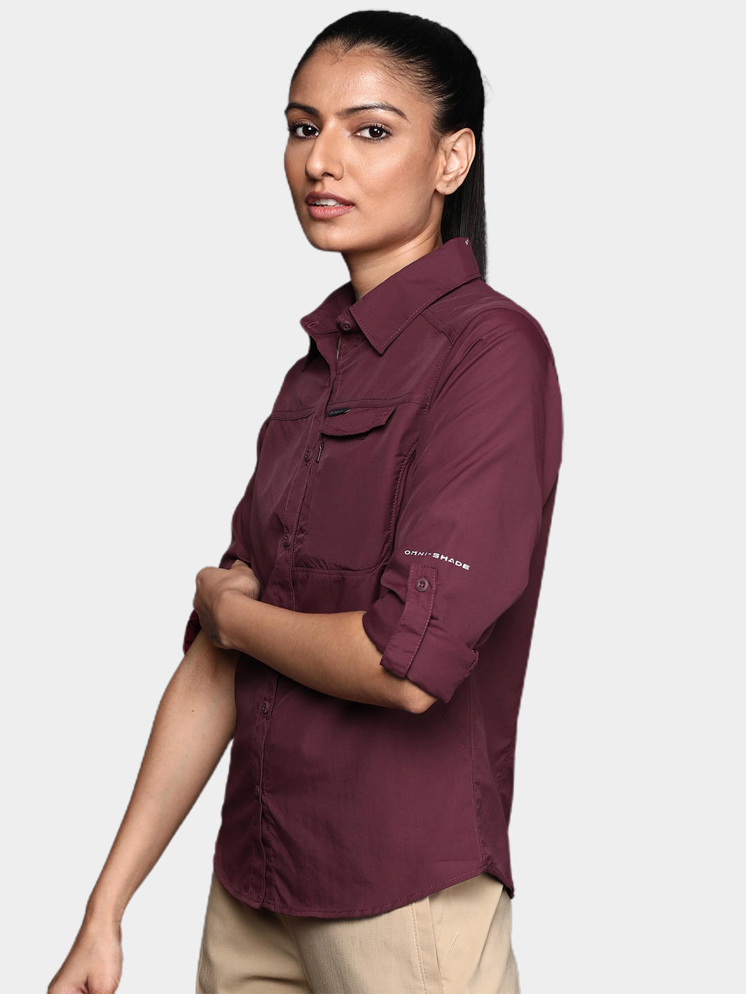 Columbia Women Purple Silver Ridge 2.0 Long Sleeve Shirts