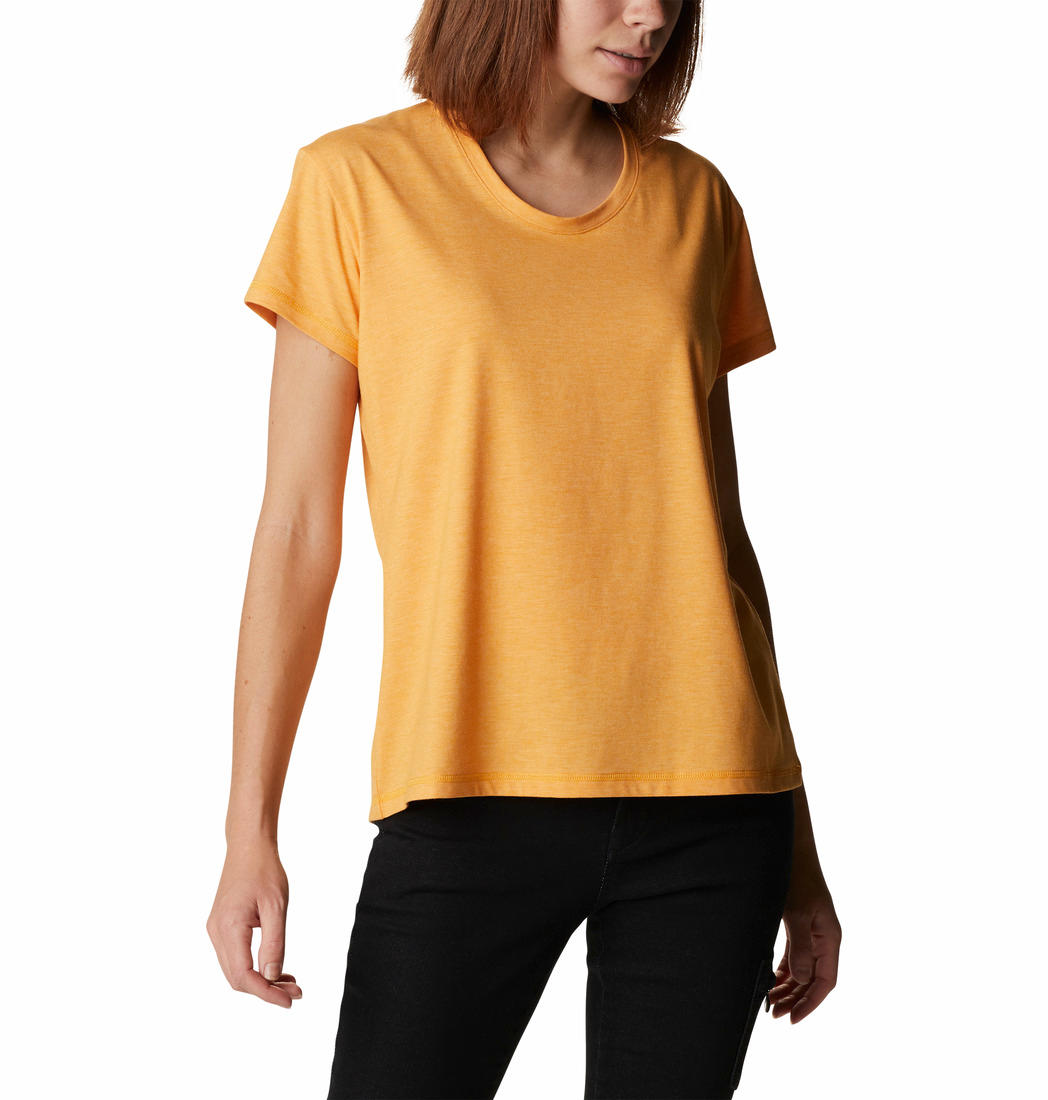 Columbia Women Yellow Sun Trek SS T-Shirt