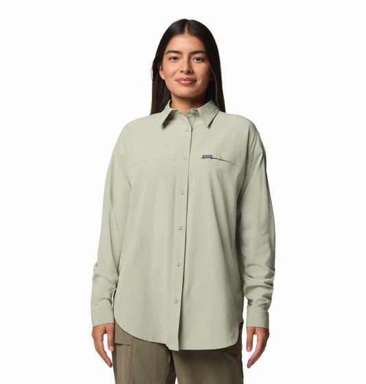 Columbia Womens Green Omni-Shield Boundless Trek Layering Long Sleeve II Shirt