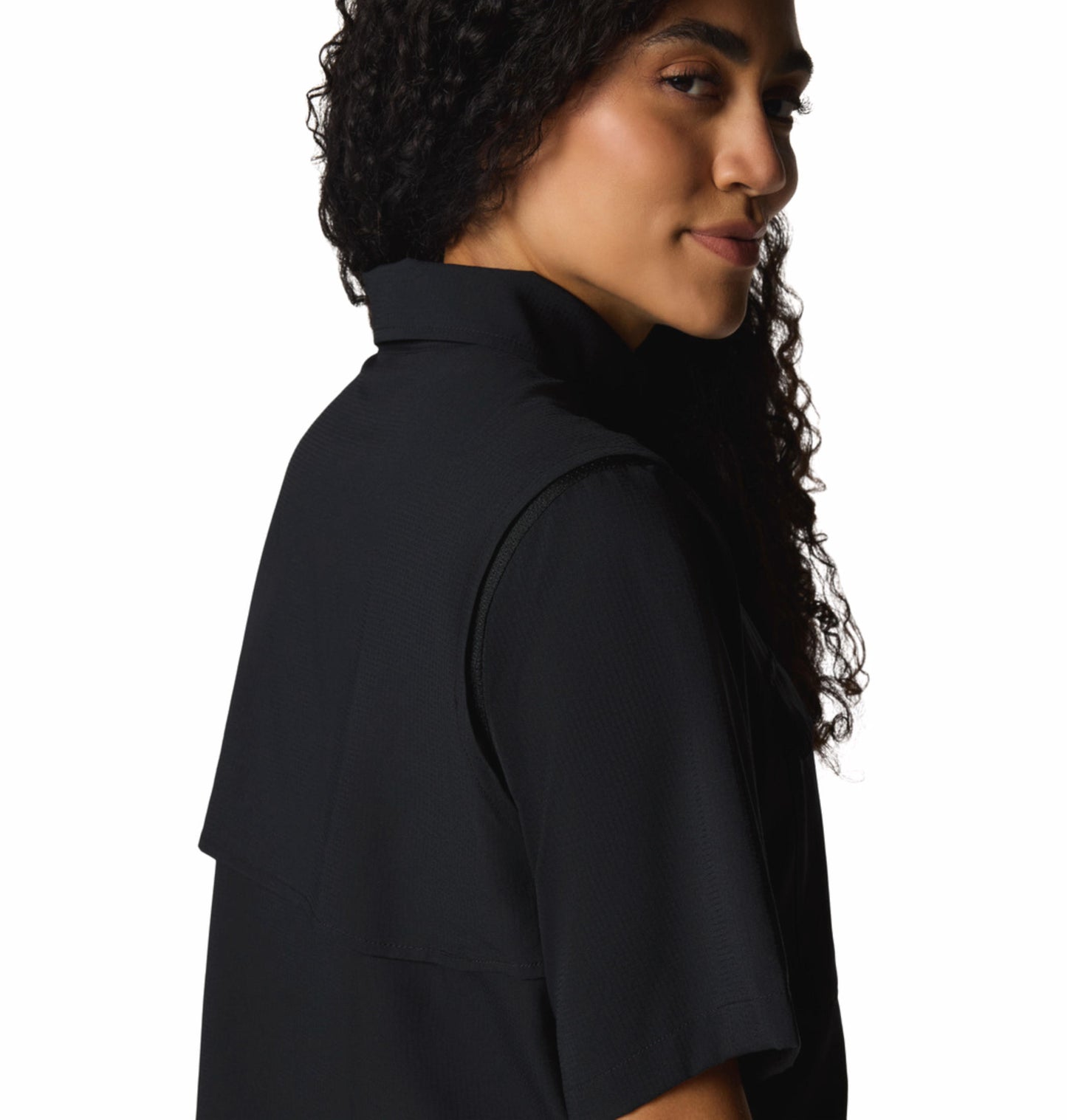 Columbia Womens Black Omni-Wick Elevated View Utility Short Sleeve Shirt