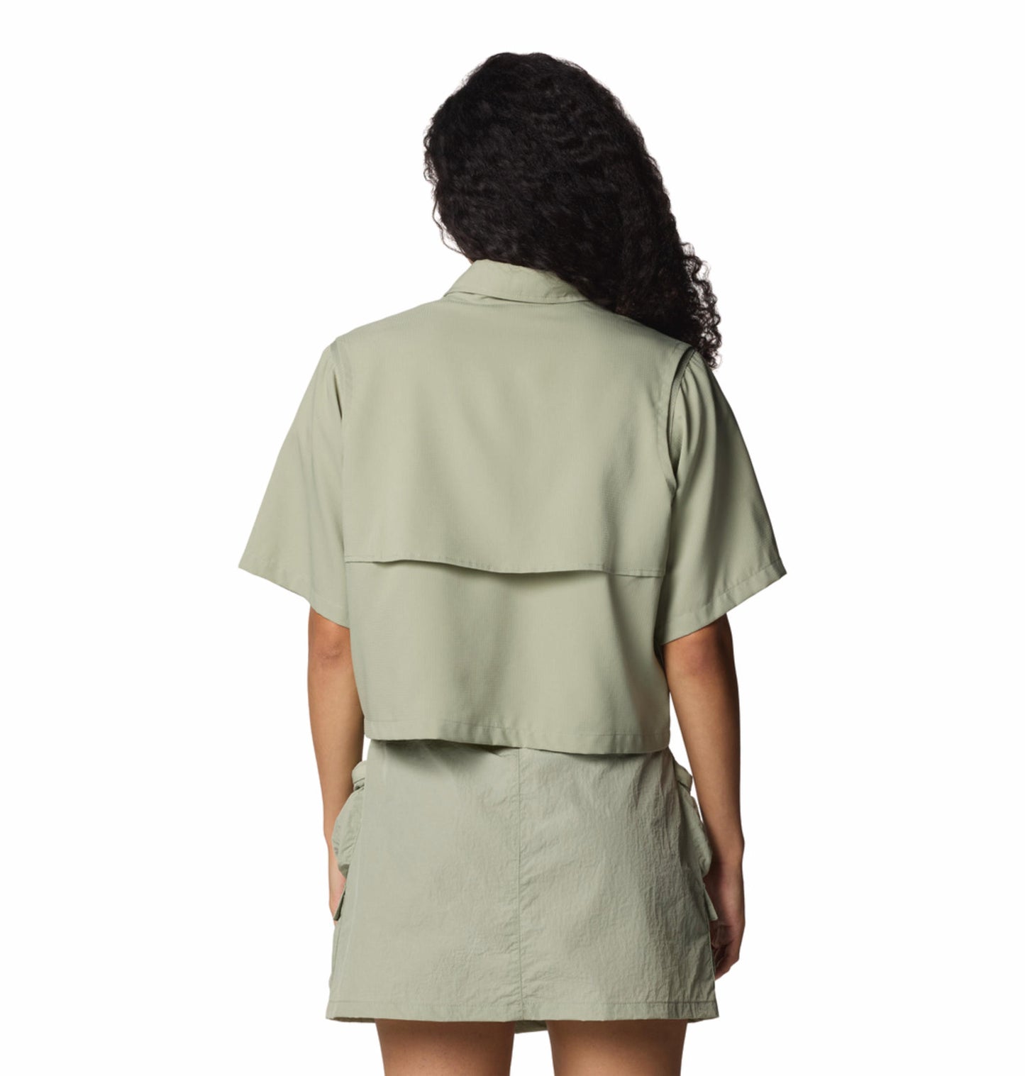 Columbia Womens Green Omni-Wick Elevated View Utility Short Sleeve Shirt