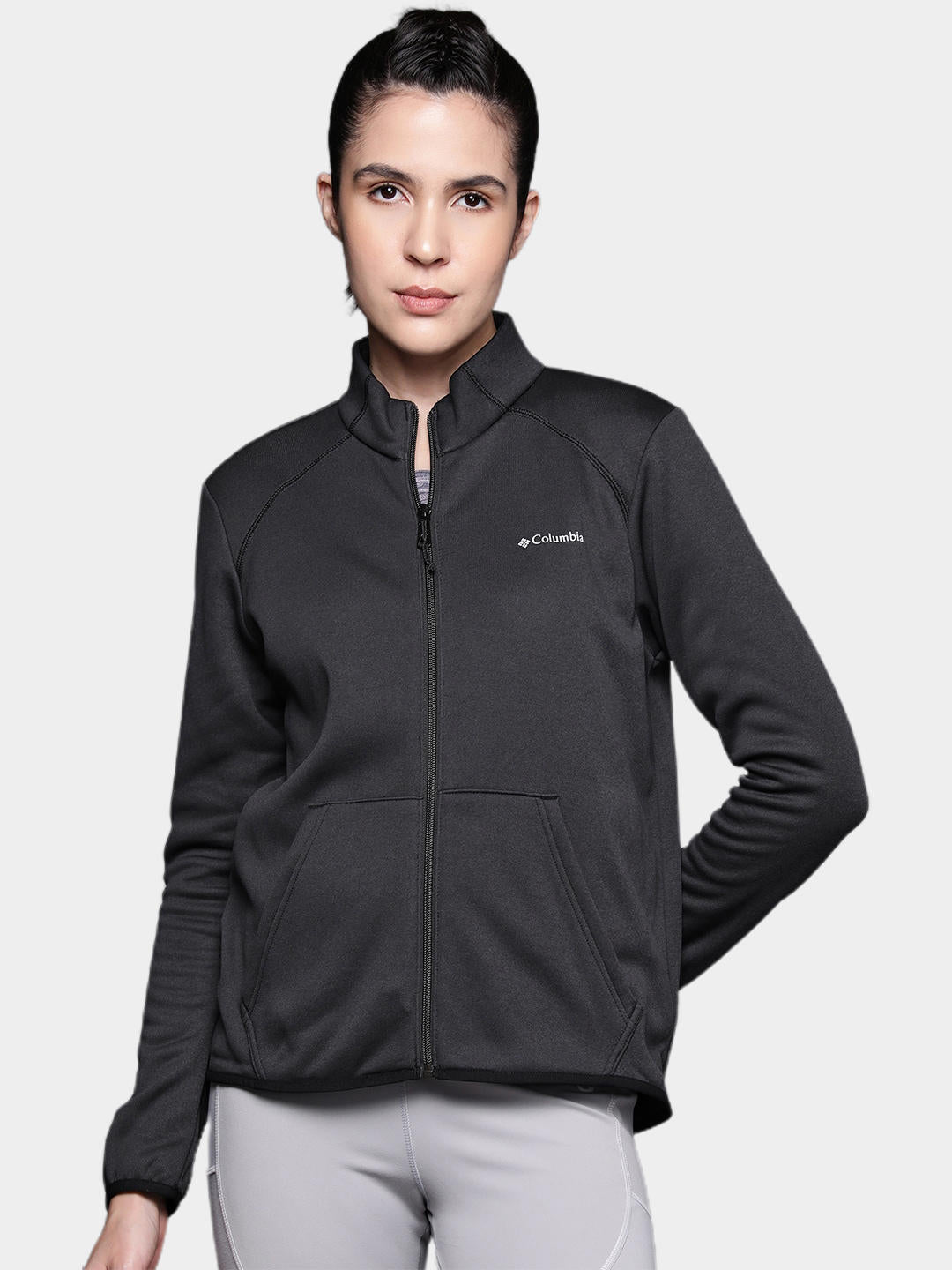 Columbia Women Black Col Hike Tech Fleece FZ Fleece Jacket