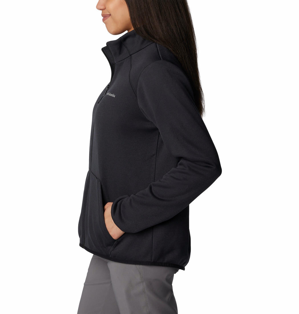 Columbia Women Black Col Hike Tech Fleece FZ Fleece Jacket