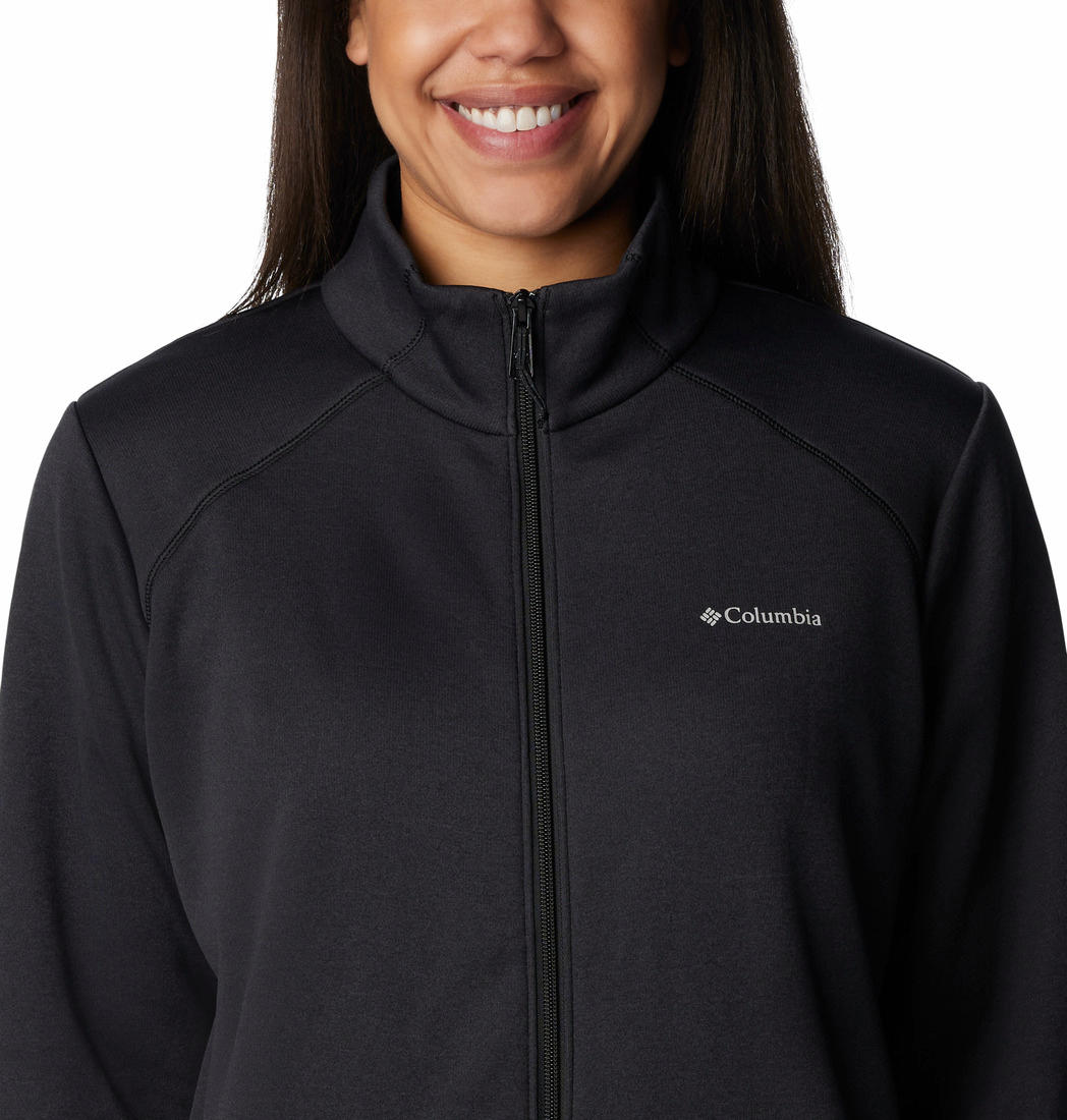 Columbia Women Black Col Hike Tech Fleece FZ Fleece Jacket