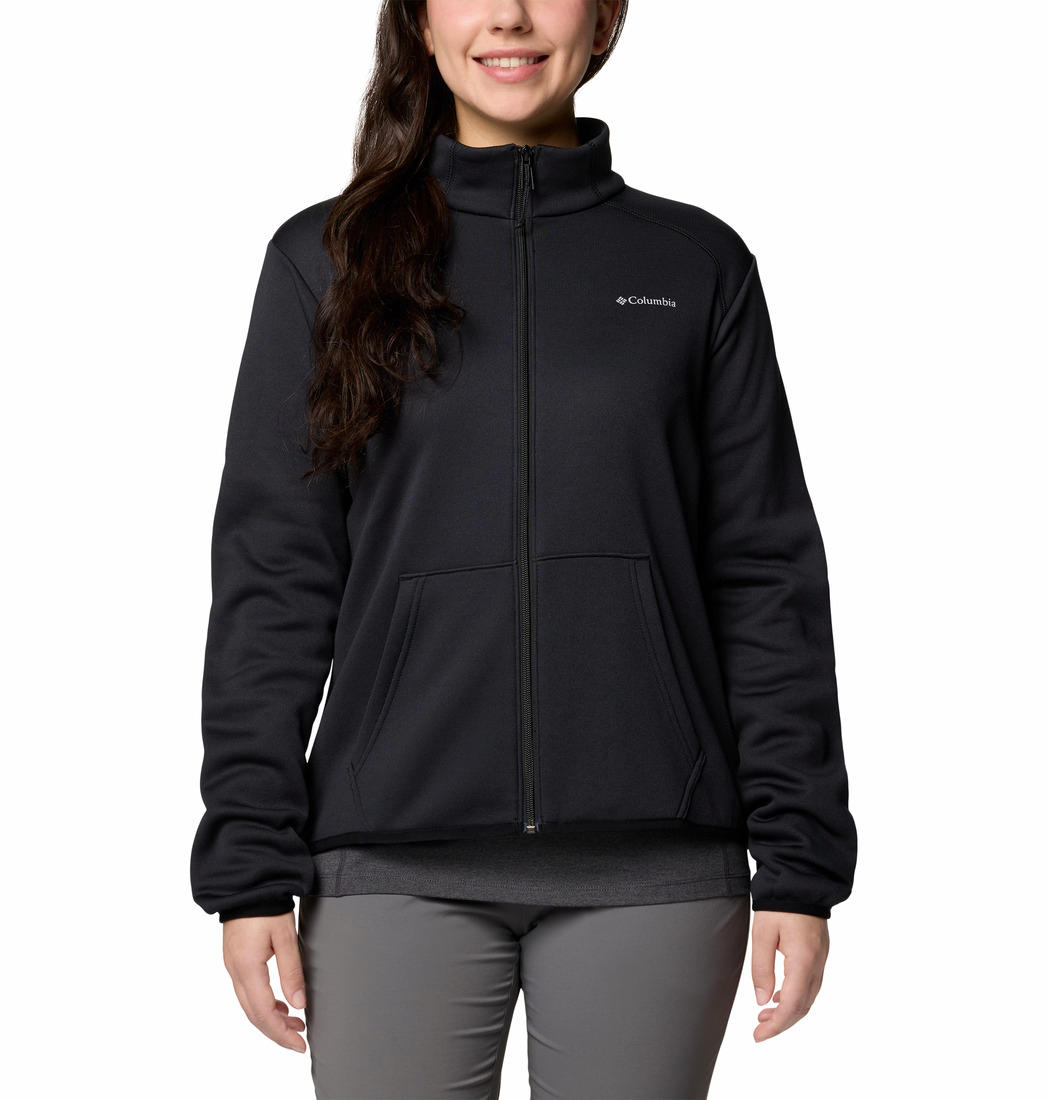 Columbia Womens BLACK Col Hike Tech Fleece FZ Jacket