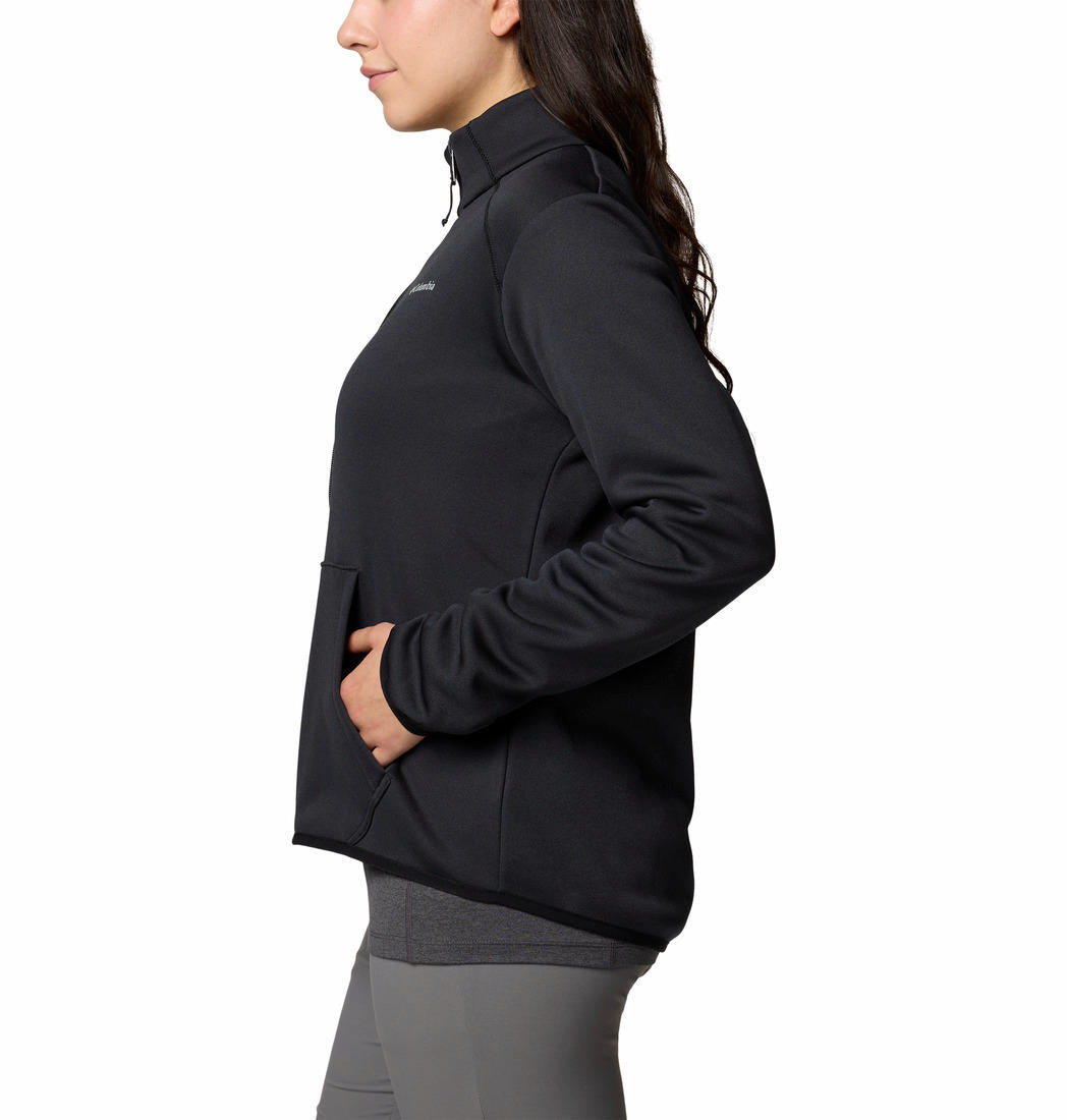 Columbia Womens BLACK Col Hike Tech Fleece FZ Jacket
