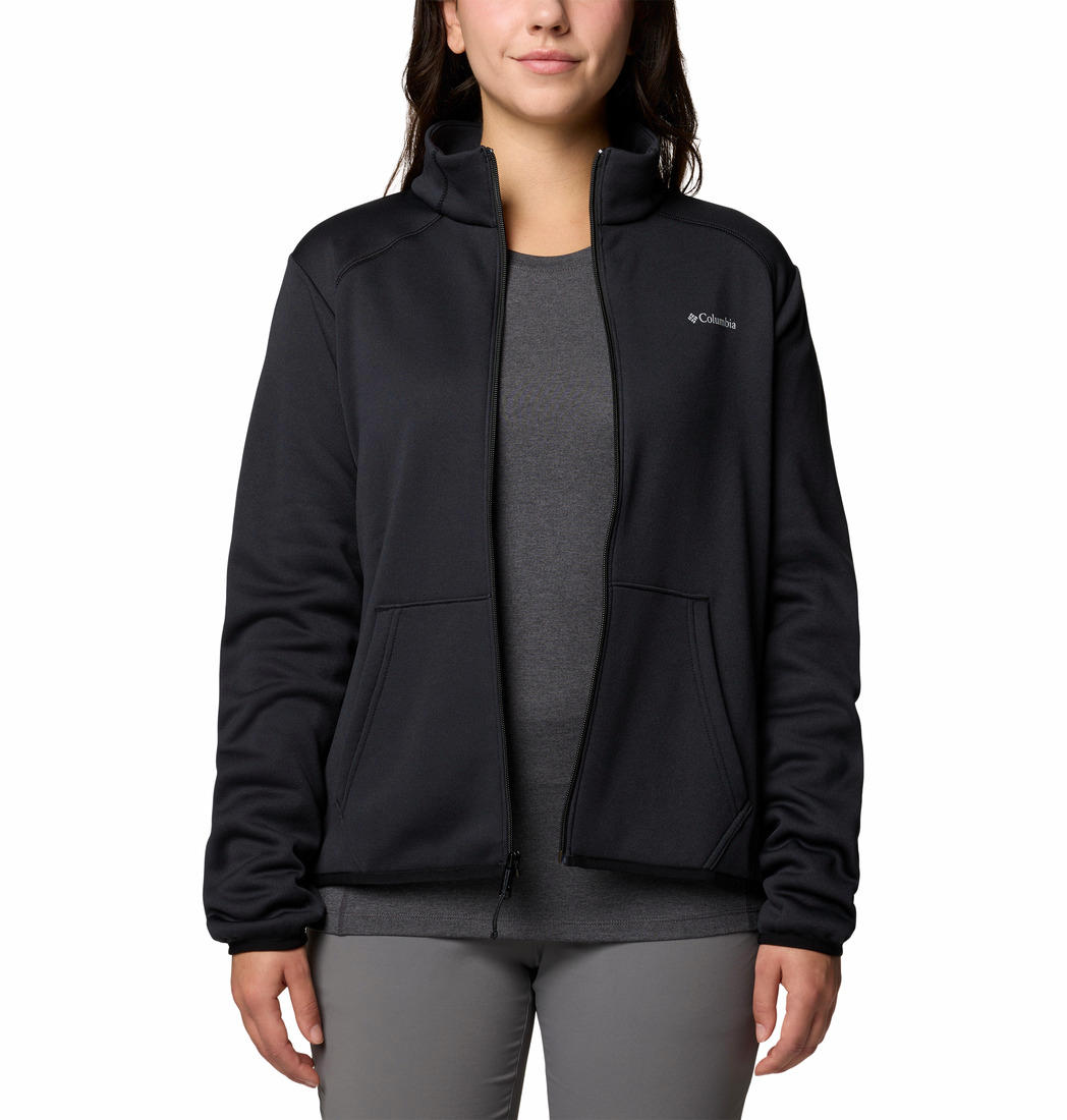 Columbia Womens BLACK Col Hike Tech Fleece FZ Jacket