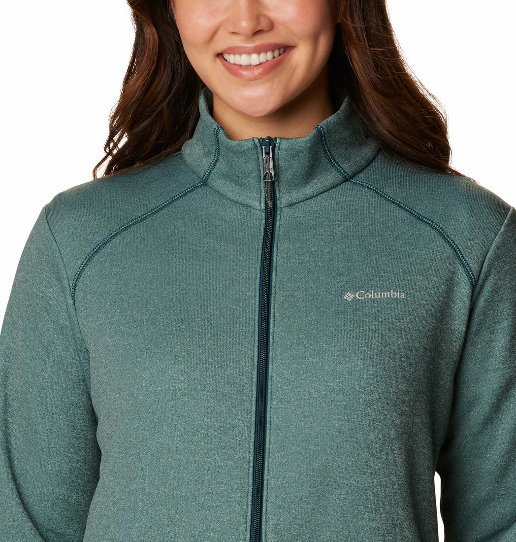 Columbia Women Green Col Hike Tech Fleece FZ Fleece Jacket