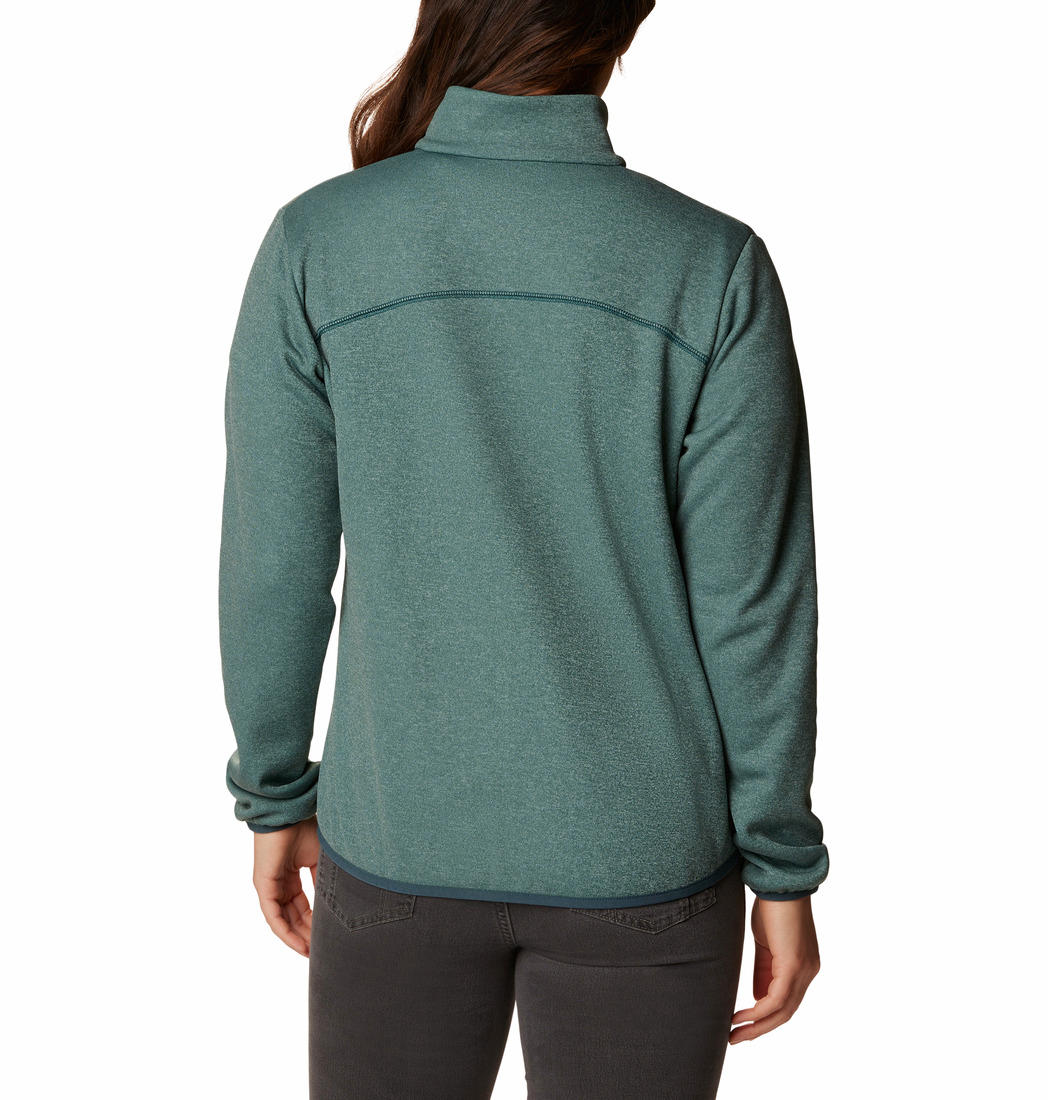 Columbia Women Green Col Hike Tech Fleece FZ Fleece Jacket