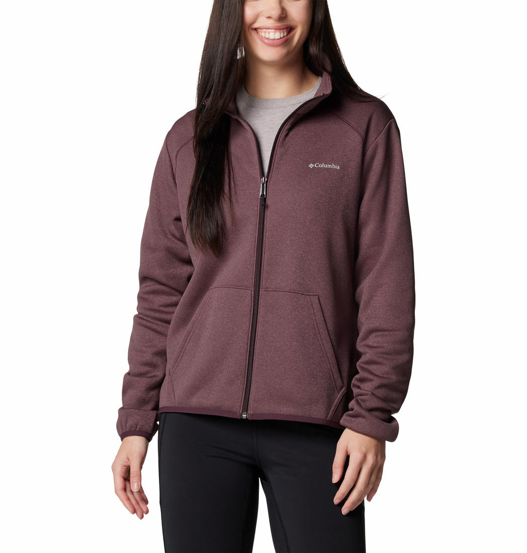 Columbia Womens Red Col Hike Tech Fleece FZ Jacket