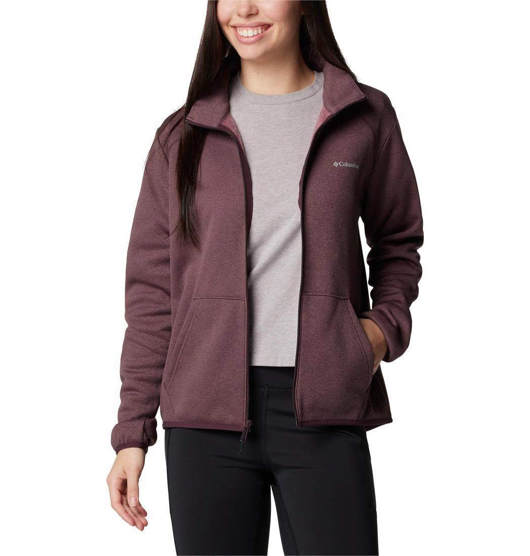 Columbia Womens Red Col Hike Tech Fleece FZ Jacket