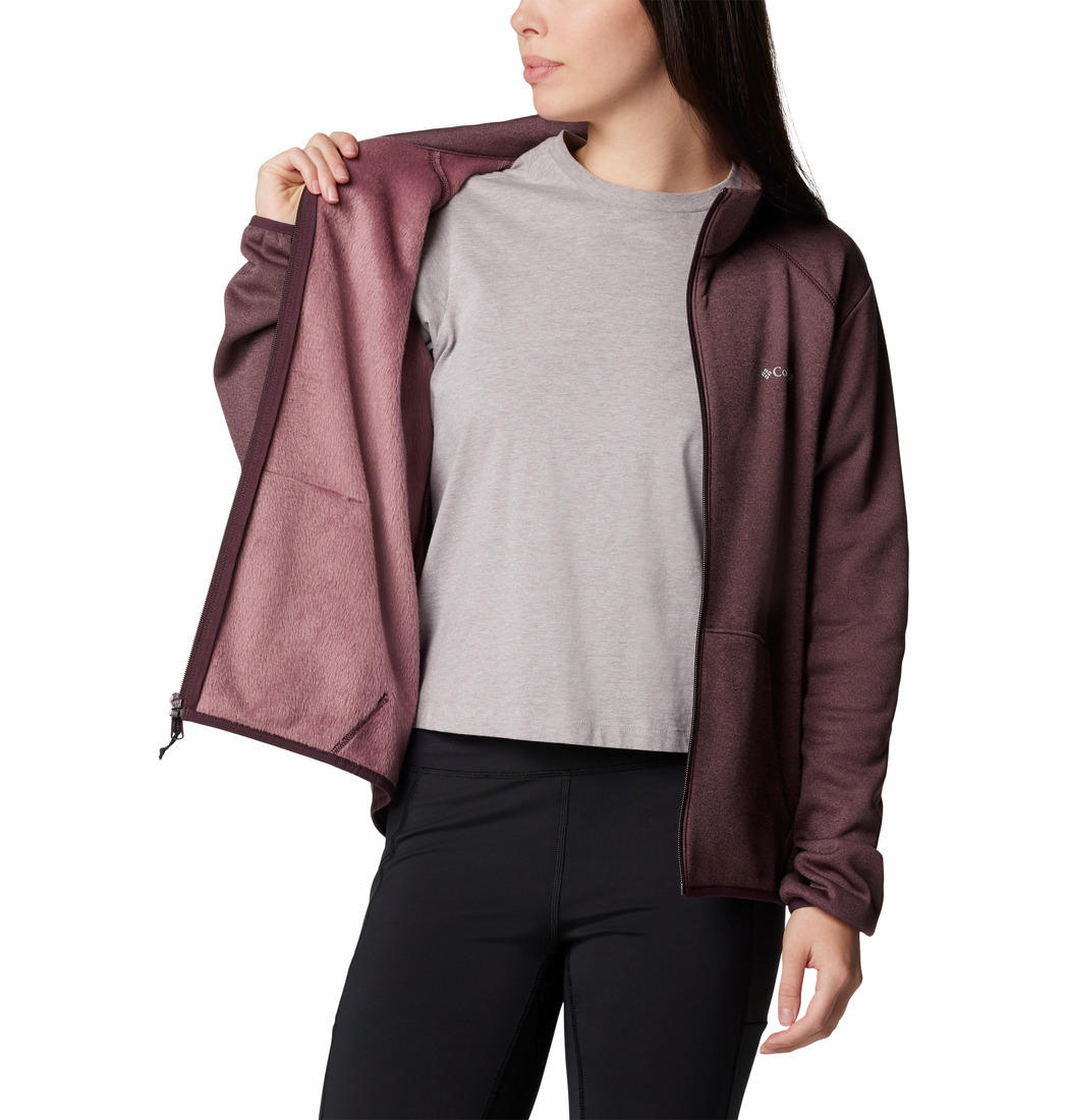 Columbia Womens Red Col Hike Tech Fleece FZ Jacket