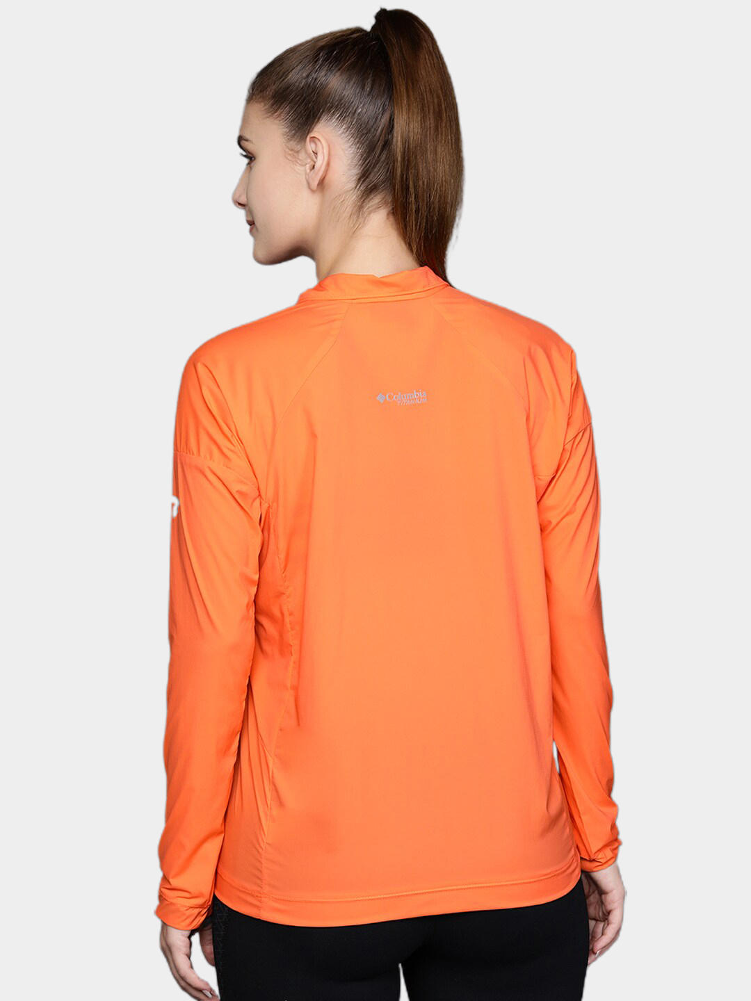 Columbia Women Orange W Titan Pass Lightweight 1/2 Zip Shirts