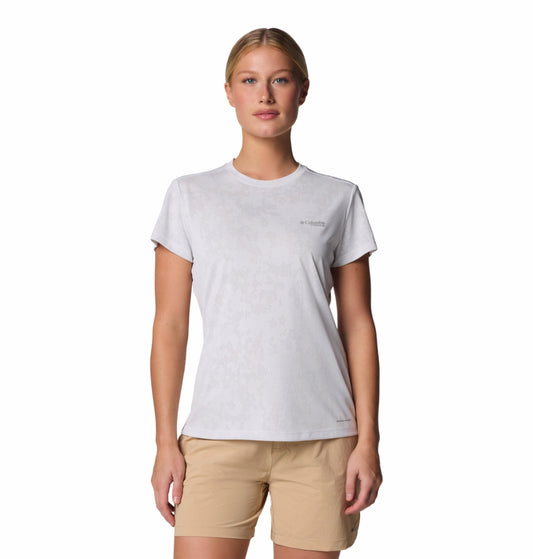 Columbia Womens White Omni-Wick Bluebird Canyon Short Sleeve Crew Tshirt