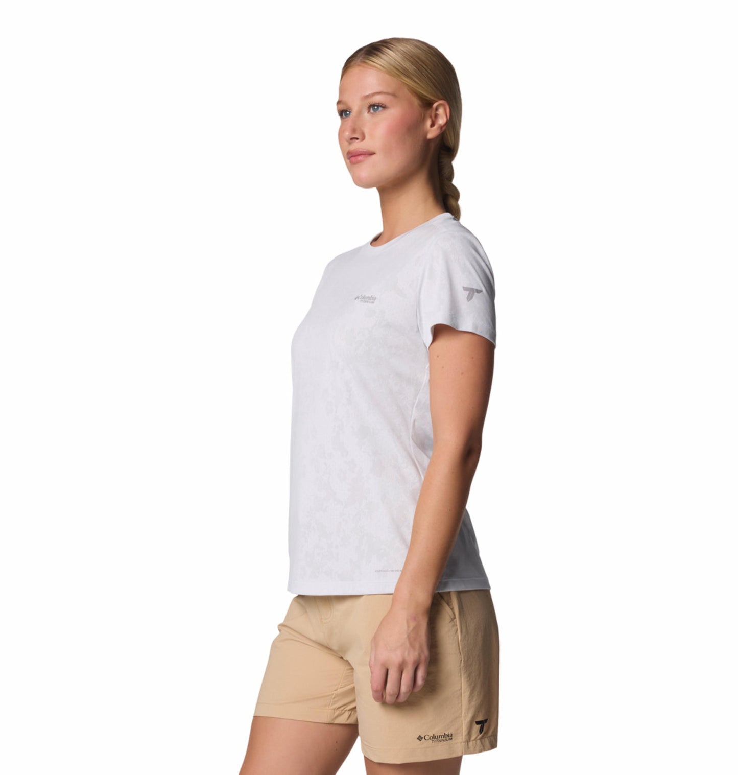 Columbia Womens White Omni-Wick Bluebird Canyon Short Sleeve Crew Tshirt