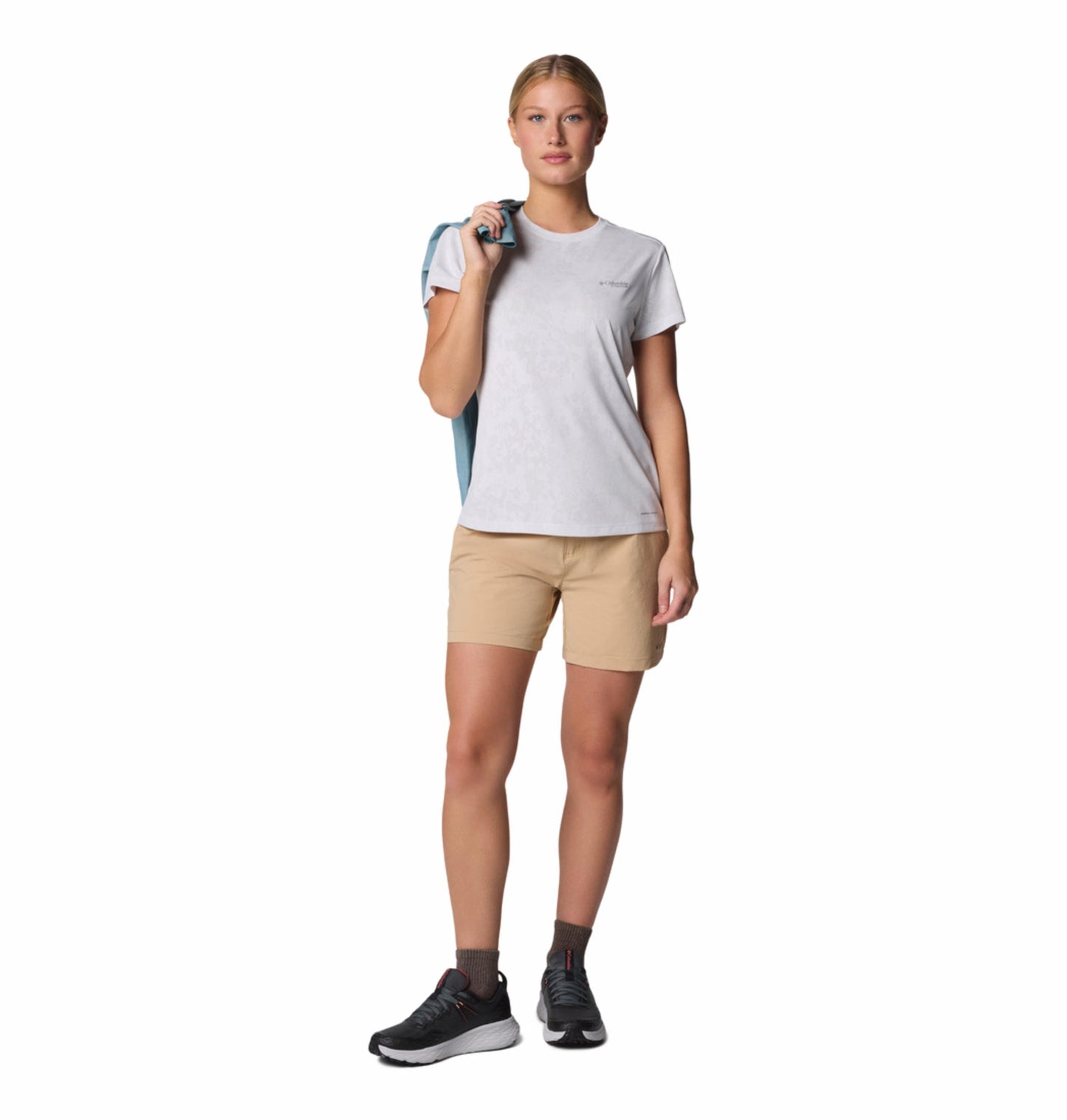 Columbia Womens White Omni-Wick Bluebird Canyon Short Sleeve Crew Tshirt