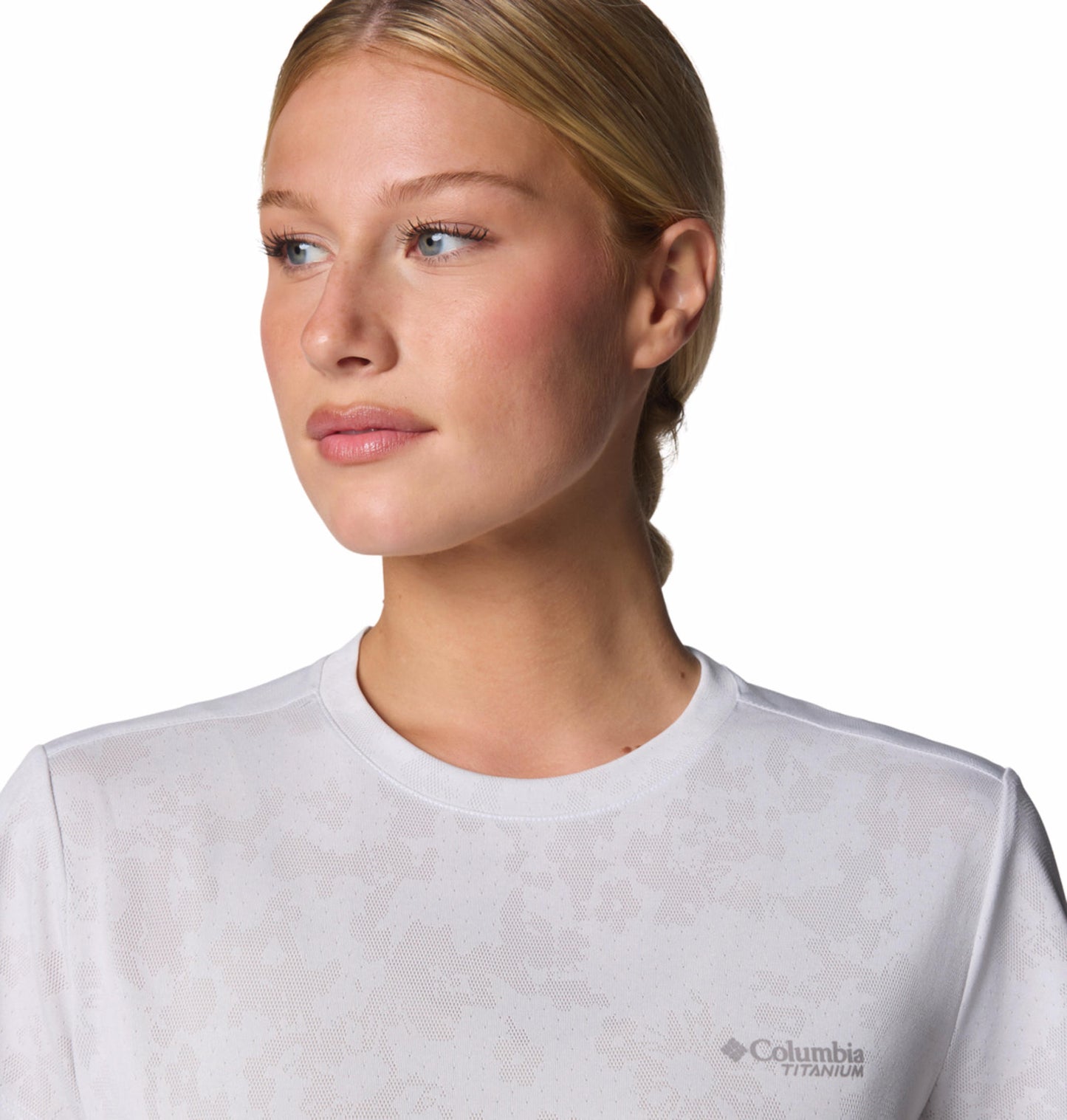 Columbia Womens White Omni-Wick Bluebird Canyon Short Sleeve Crew Tshirt