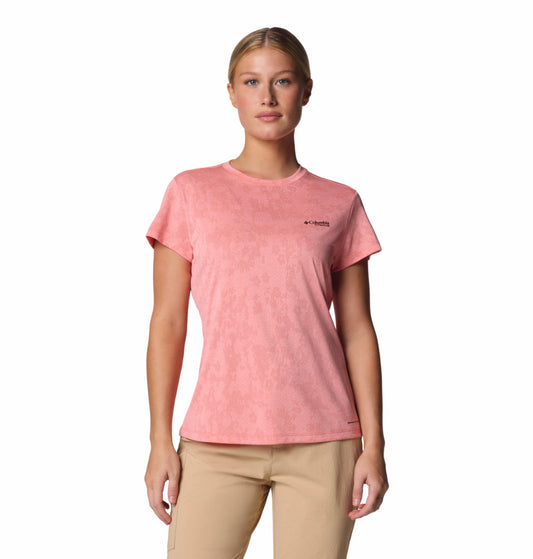 Columbia Womens Pink Omni-Wick Bluebird Canyon Short Sleeve Crew Tshirt
