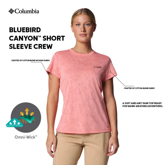 Columbia Womens Pink Omni-Wick Bluebird Canyon Short Sleeve Crew Tshirt