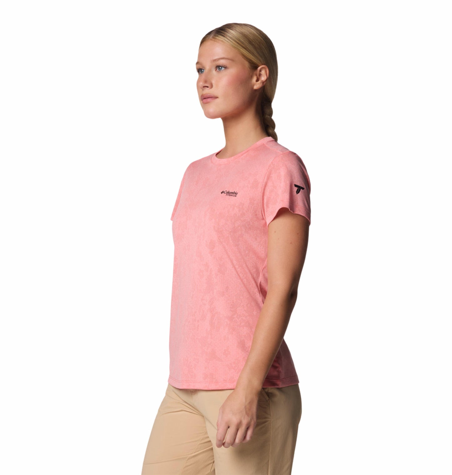 Columbia Womens Pink Omni-Wick Bluebird Canyon Short Sleeve Crew Tshirt