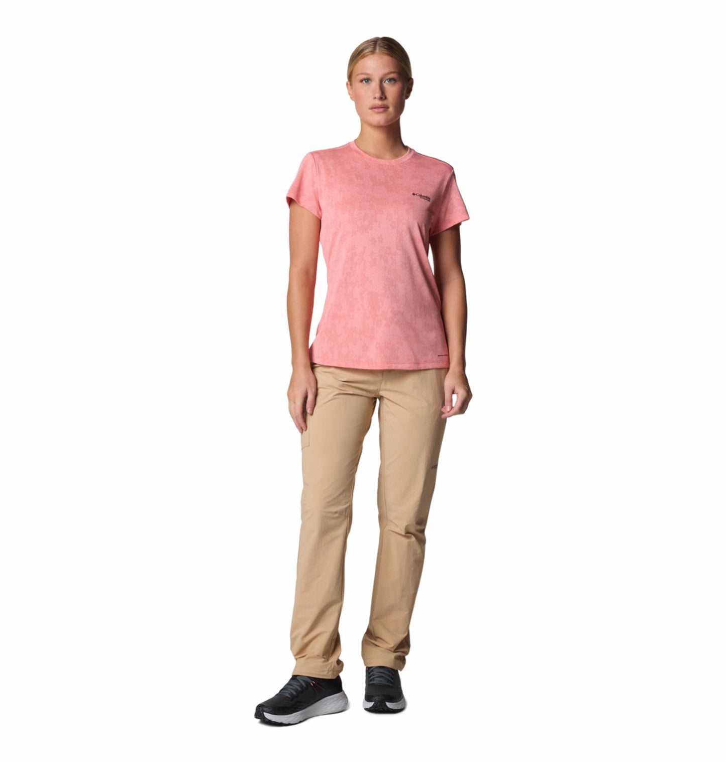 Columbia Womens Pink Omni-Wick Bluebird Canyon Short Sleeve Crew Tshirt